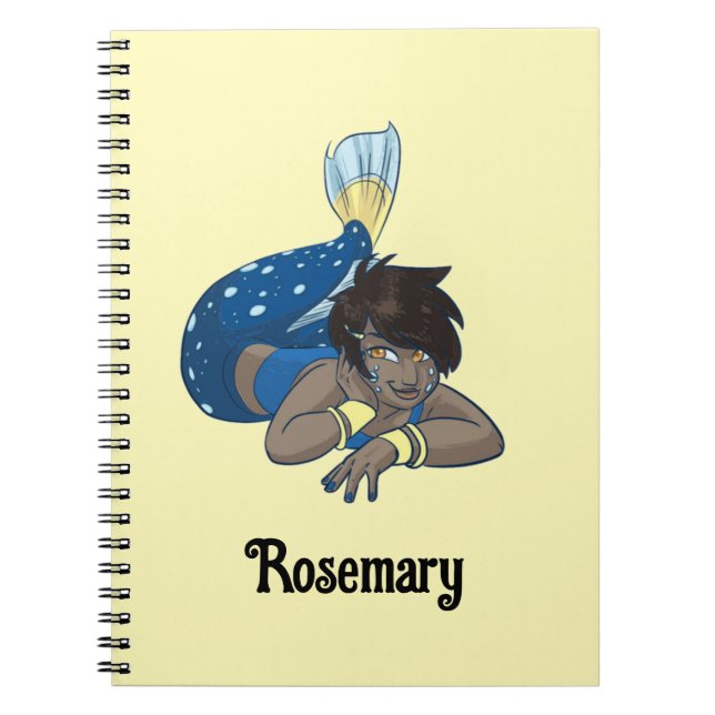 Lady mermaid custom name notebook (Front)