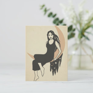 Lady Moon Postcard – Elegant Moon Goddess