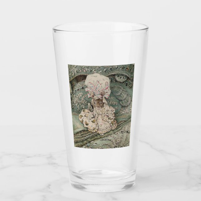 Lady Mouse in a Mob Cap (by Beatrix Potter) Glass (Front)