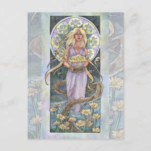 Lady of April Art Nouveau Birthstone Series Postcard
