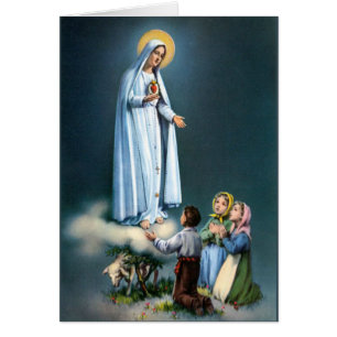 Lady of Fatima w/Children Virgin Mary Rosary