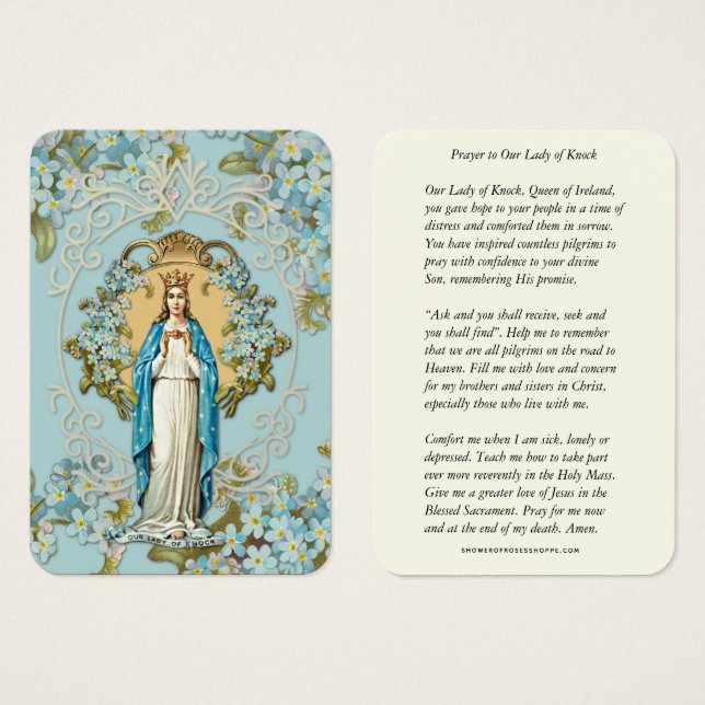Lady of Knock Virgin Mary Prayer Floral  (Front & Back)