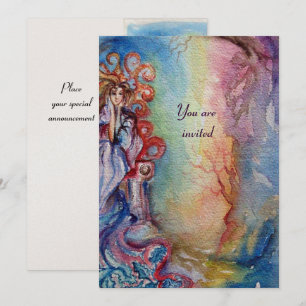 LADY OF LAKE , vibrant pink metallic gold Invitation
