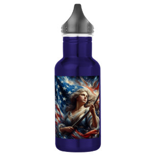 Lady Of Liberty - Patriotism Art 532 Ml Water Bottle