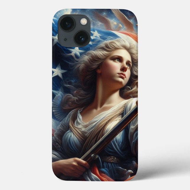 Lady Of Liberty - Patriotism Art Case-Mate iPhone Case (Back)
