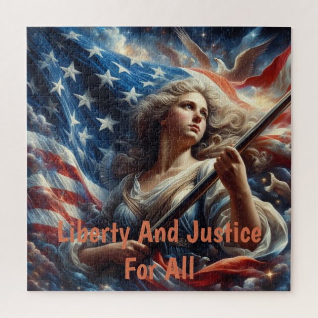 Lady Of Liberty - Patriotism Art Jigsaw Puzzle (Vertical)