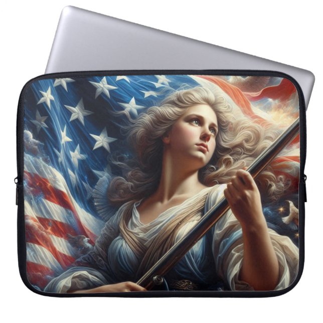 Lady Of Liberty - Patriotism Art Laptop Sleeve (Front)