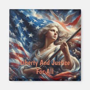 Lady Of Liberty - Patriotism Art Magnet