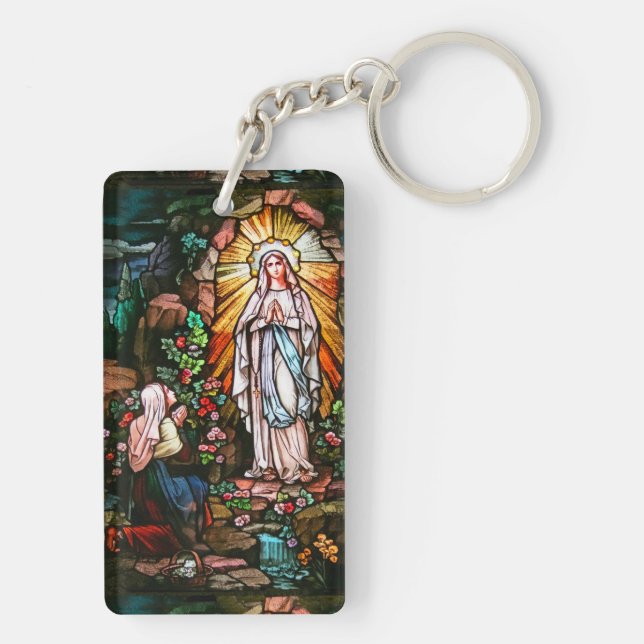  Lady of Lourdes Acrylic Keychain (Back)