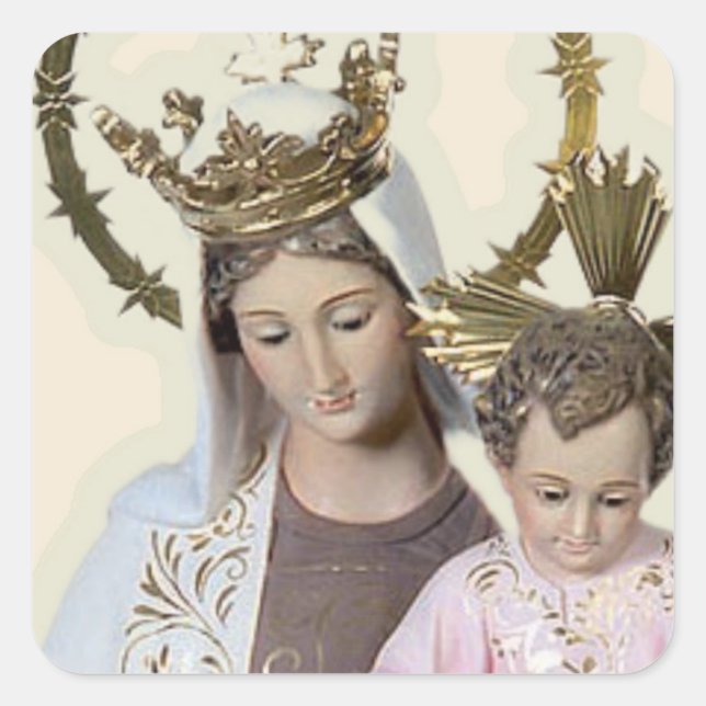 Lady of Mount Carmel Square Sticker (Front)