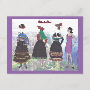 Lady of Peru Paper Doll Postcard