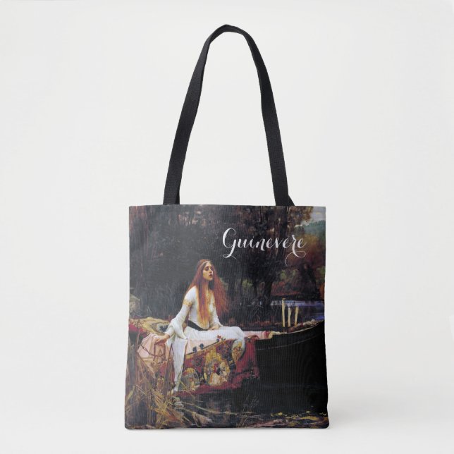 Lady Of Shallot on Boat J.W. Waterhouse Fine Art Tote Bag (Front)