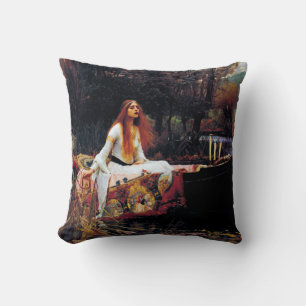 Lady Of Shallot on Boat Waterhouse Art Pillow
