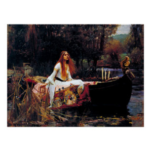 Lady Of Shallot on Boat Waterhouse Art Poster