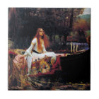 Lady Of Shallot on Boat Waterhouse Art Tile
