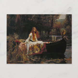 Lady of Shallot Pre-Raphaelite Painting Postcard