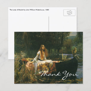 Lady of Shalott On Boat by John William Waterhouse Postcard