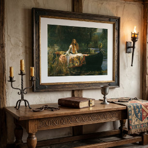 Lady of Shalott On Boat by John William Waterhouse Poster