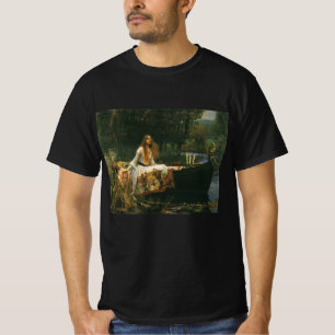 Lady of Shalott On Boat by John William Waterhouse T-Shirt
