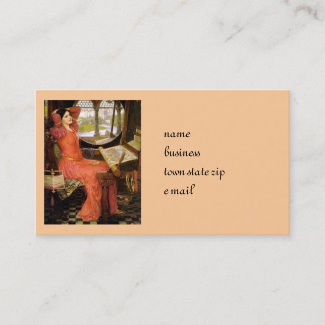 Lady of Shalott  Sitting at Her Desk Business Card (Front)