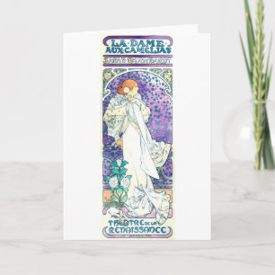 Lady of the Camelias, Alphonse Mucha Card