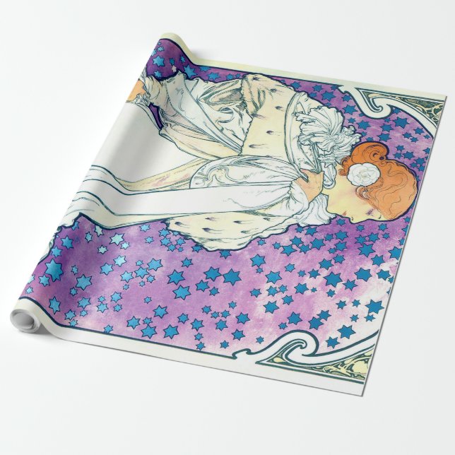 Lady of the Camelias, Alphonse Mucha Wrapping Paper (Unrolled)