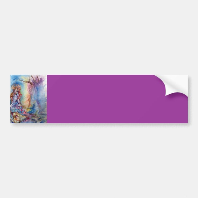 LADY OF THE LAKE Blue Purple Fantasy Bumper Sticker (Front)