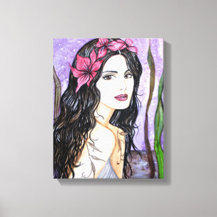 Lady of the Lake Fairy Tale Painting Canvas Print
