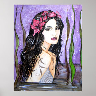 Lady of the Lake Fairy Tale Painting Poster