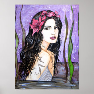 Lady of the Lake Fairy Tale Painting Poster