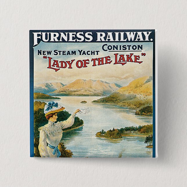 Lady of the Lake ~ Furness Railway 15 Cm Square Badge (Front)