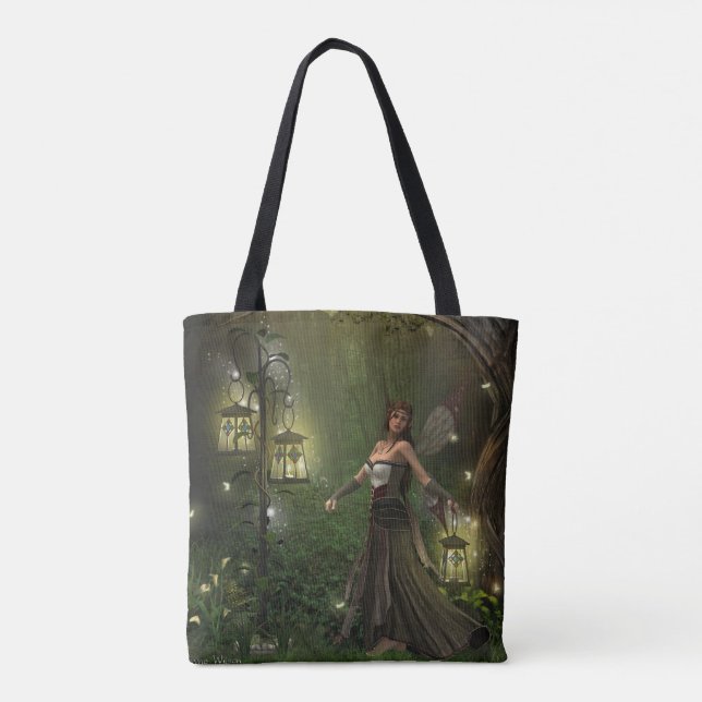 Lady of the Lanterns All-Over Print Tote (Back)