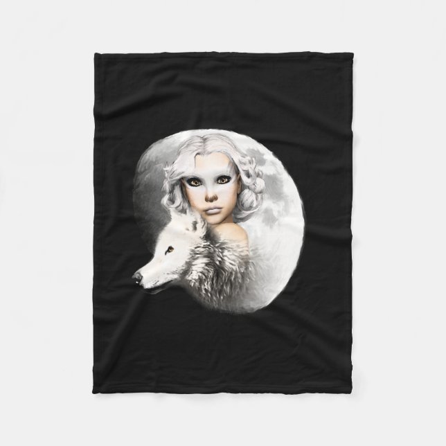 Lady of the Moon Fleece Blanket (Front)