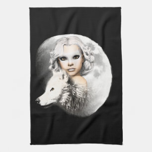 Lady of the Moon Tea Towel