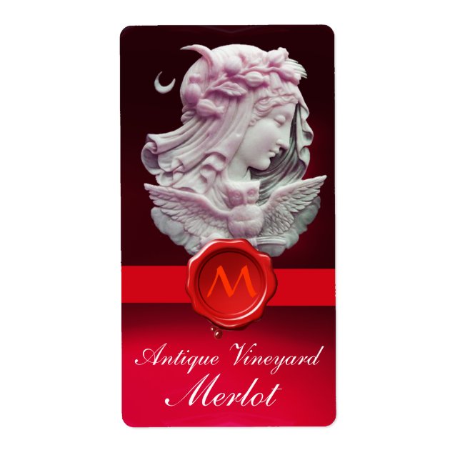 LADY OF THE NIGHT,OWL RED WAX SEAL MONOGRAM Wine (Front)