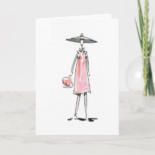 Lady off to Lunch Card