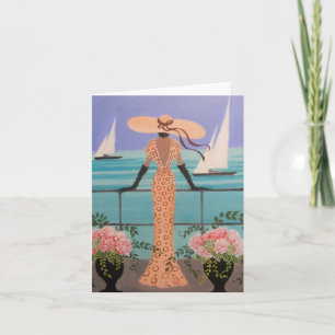 Lady on a Cruise, note card