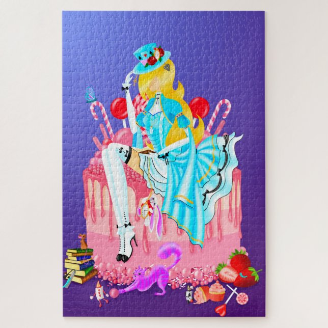 Lady on Birthday Cake Jigsaw Puzzle (Vertical)