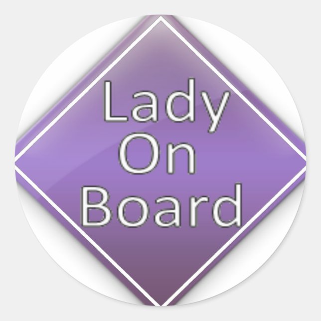 Lady on Board Classic Round Sticker (Front)