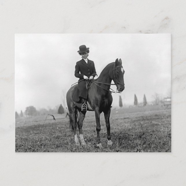 Lady on Horseback, 1912 Postcard (Front)