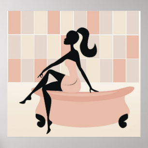 Lady on the Bath Poster