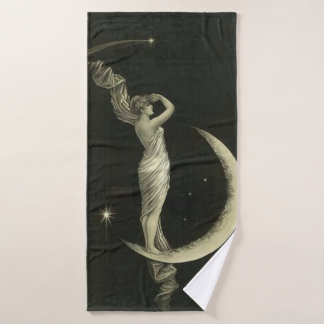 lady on the moon bath towel