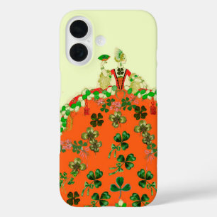 LADY ORANGE AND SHAMROCKS St. Patricks Day Fashion iPhone 16 Case