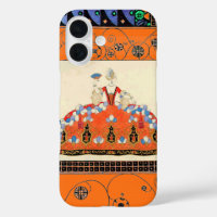 LADY ORANGE BLACK SWIRLS /FASHION COSTUME DESIGNER