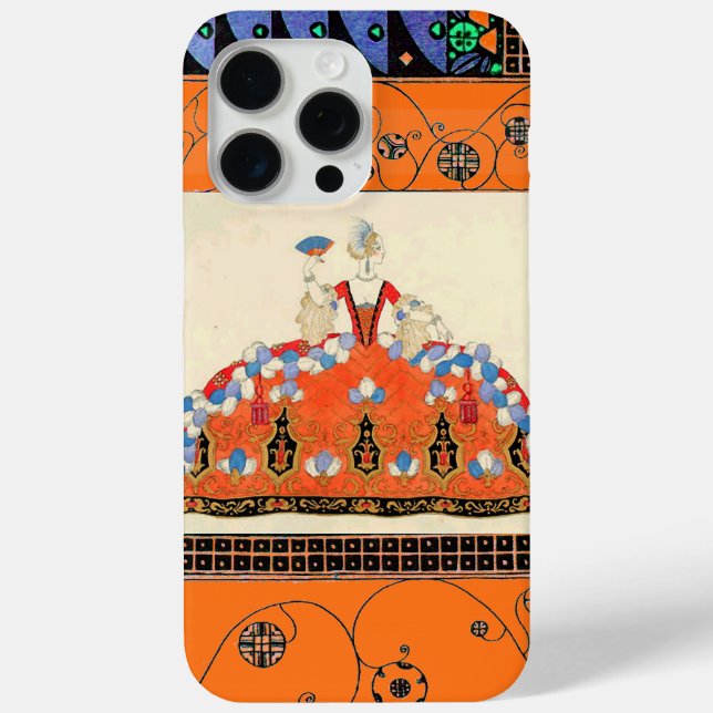 LADY ORANGE BLACK SWIRLS /FASHION COSTUME DESIGNER Case-Mate iPhone CASE (Back)