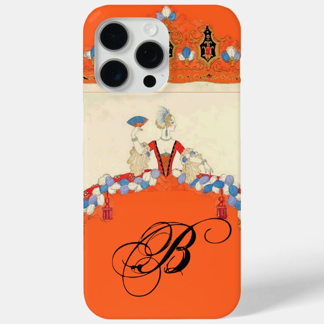 LADY ORANGE FASHION COSTUME DESIGNER MONOGRAM Case-Mate iPhone CASE (Back)