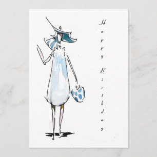 Lady out to Lunch Happy Birthday Card