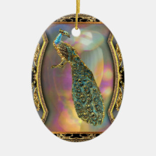 Lady Peacock Ceramic Ornament