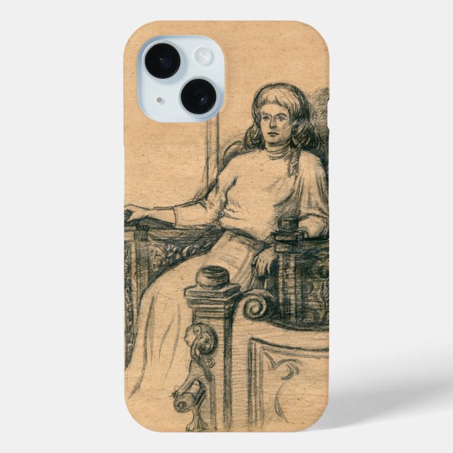 Lady pencil graphics on craft Case-Mate iPhone case (Back)