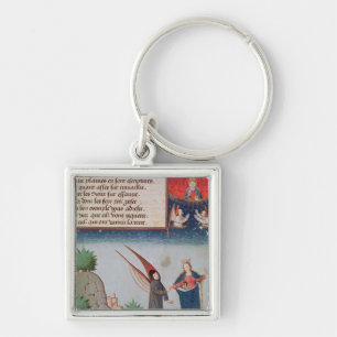 Lady Philosophy leads Boethius in flight Key Ring